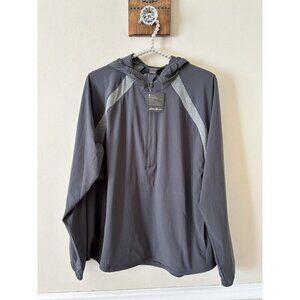NWT Eddie Bauer Womens Size XL Resolution Hybrid Tech Guide Shirt Hooded Gray